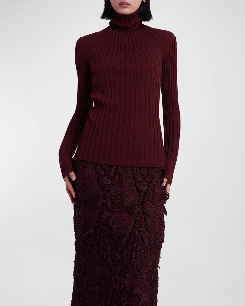 Ferragamo Ribbed Double-Layer Turtleneck Sweater Cover