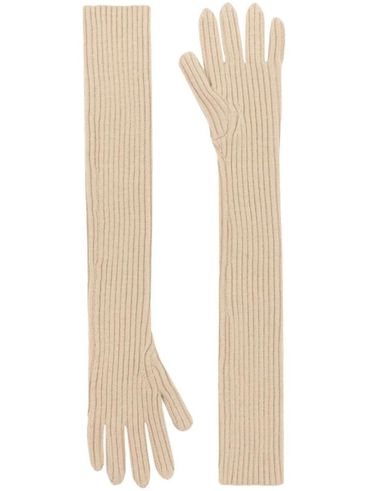 DRIES VAN NOTEN long wool gloves - Neutrals Cover