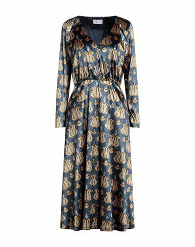 Niū Woman Midi dress Midnight blue Acetate, Polyester Cover