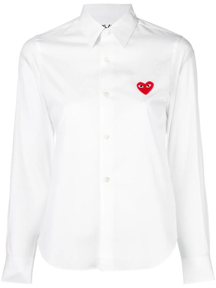 Comme Des Garçons Play embroidered heart shirt - White Cover