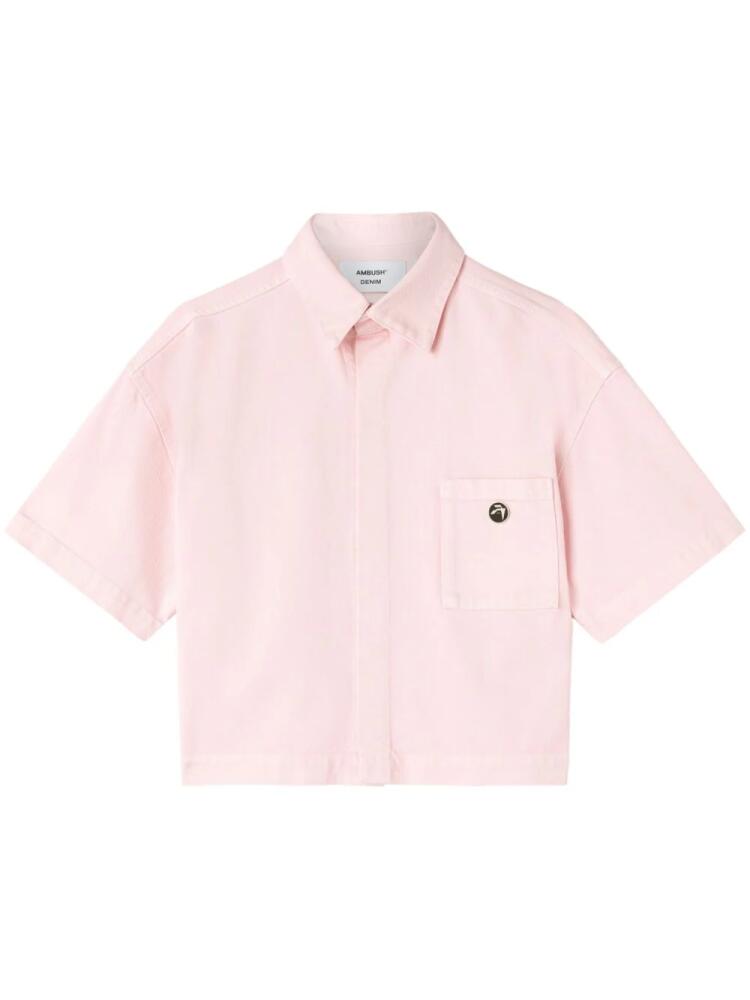 AMBUSH chest-pocket cotton shirt - Pink Cover