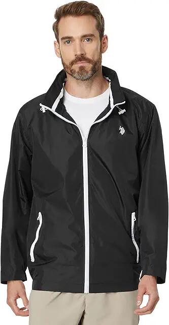 U.S. POLO ASSN. USPA Stow Hood Windbreaker (Black) Men's Jacket Cover