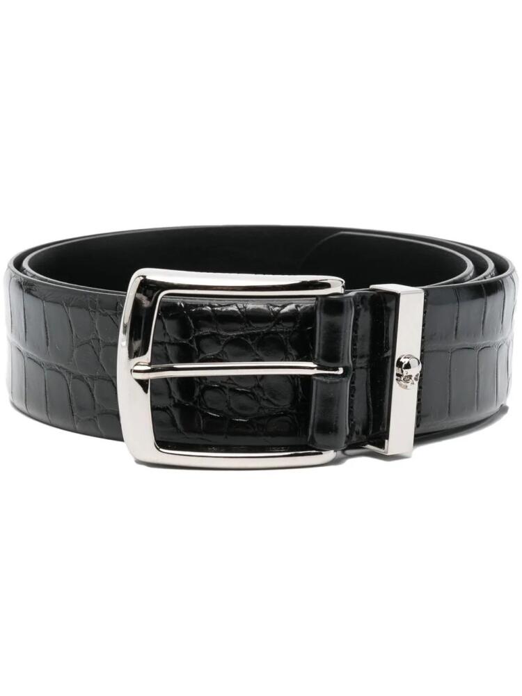 Philipp Plein crocodile-embossed leather belt - Black Cover