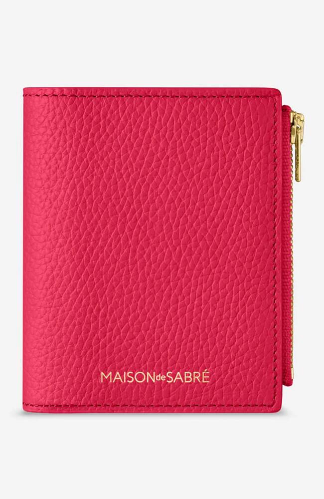 MAISON de SABRÉ Small Leather Bifold Wallet in Fuchsia Lavender Cover