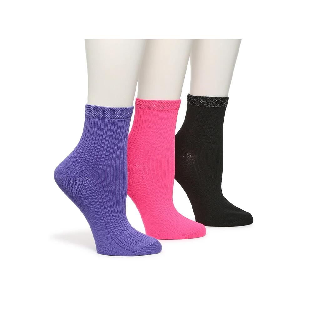 Mix No. 6 Glitter Top ' Half Crew Socks 3 Pack | Women's | Black/Pink/Purple Cover