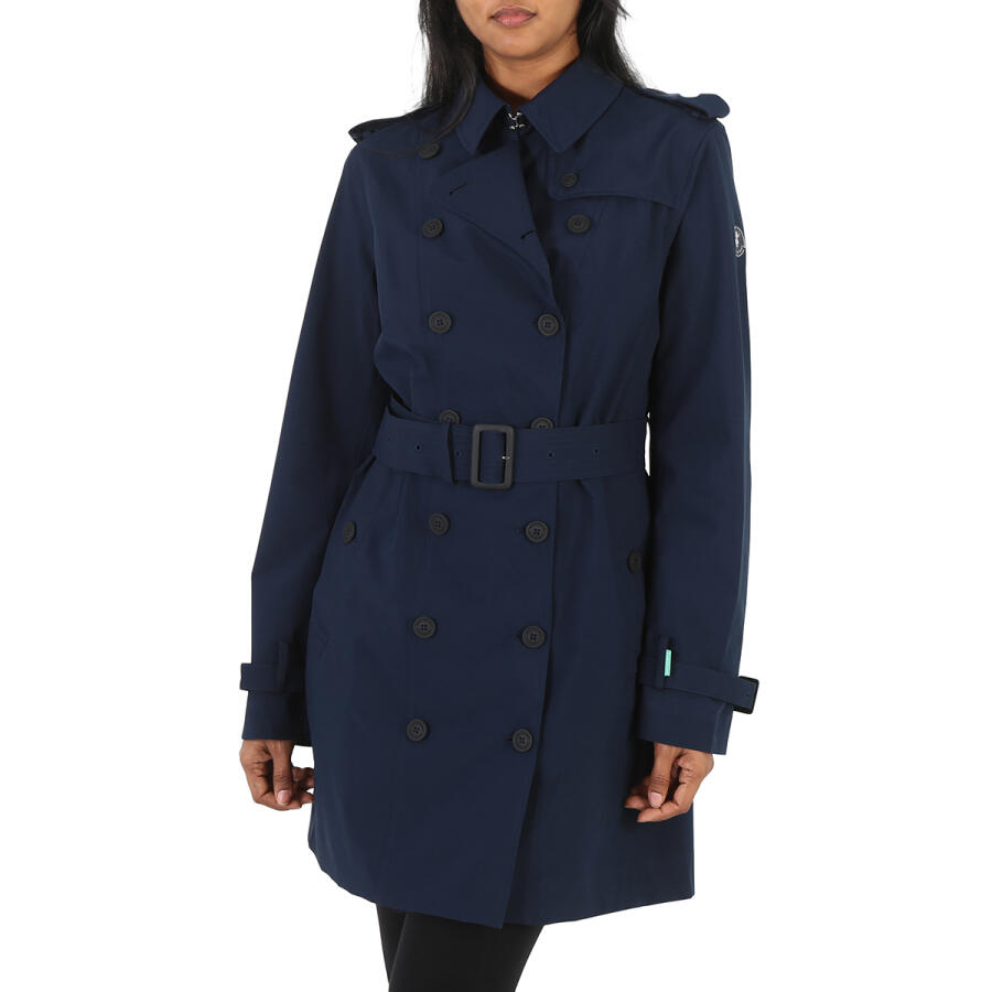 Save The Duck Ladies Blue Black Audrey Trench Jacket Cover