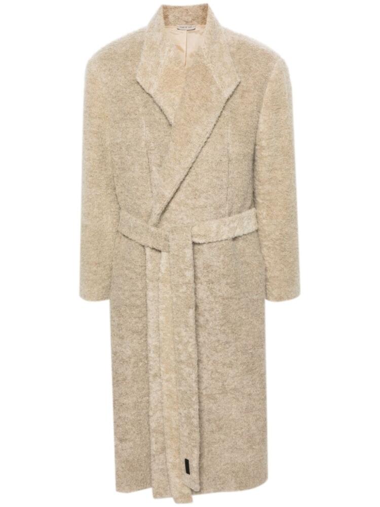 Fear Of God belted virgin wool-blend coat - Neutrals Cover