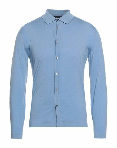 Lardini Man Cardigan Sky blue Wool, Silk, Cashmere Cover