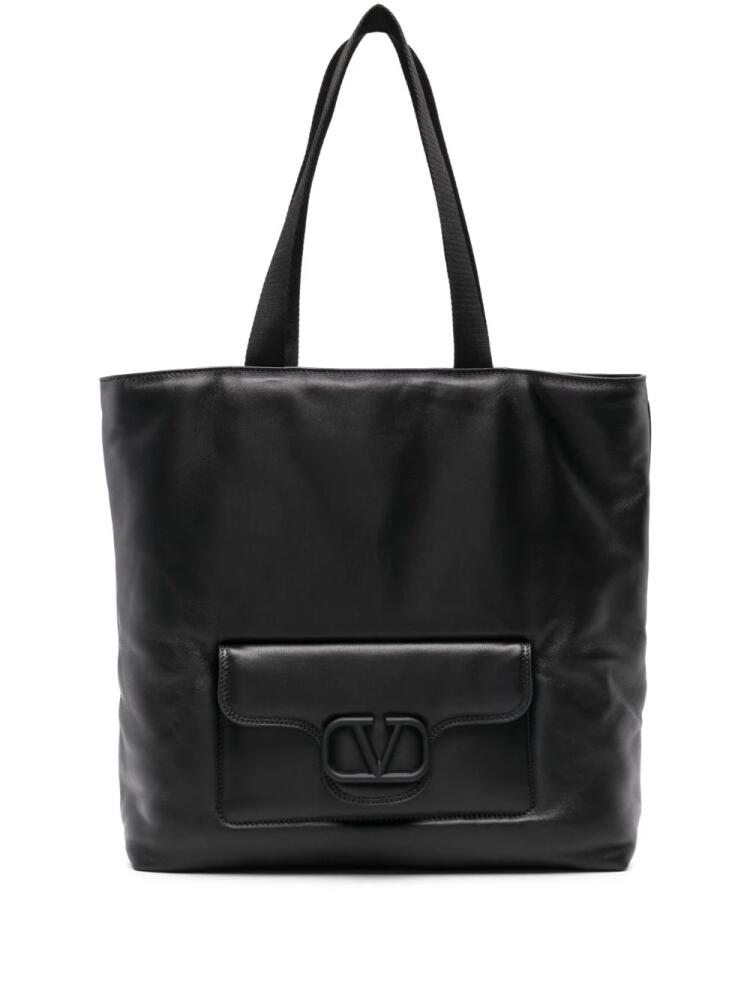 Valentino Garavani VLogo leather tote bag - Black Cover