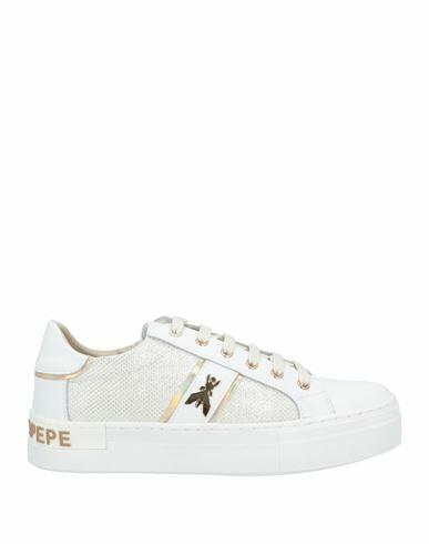 Patrizia Pepe Woman Sneakers White Calfskin, Textile fibers Cover