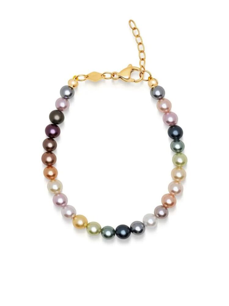 Nialaya Jewelry Rainbow pearl bracelet - Gold Cover