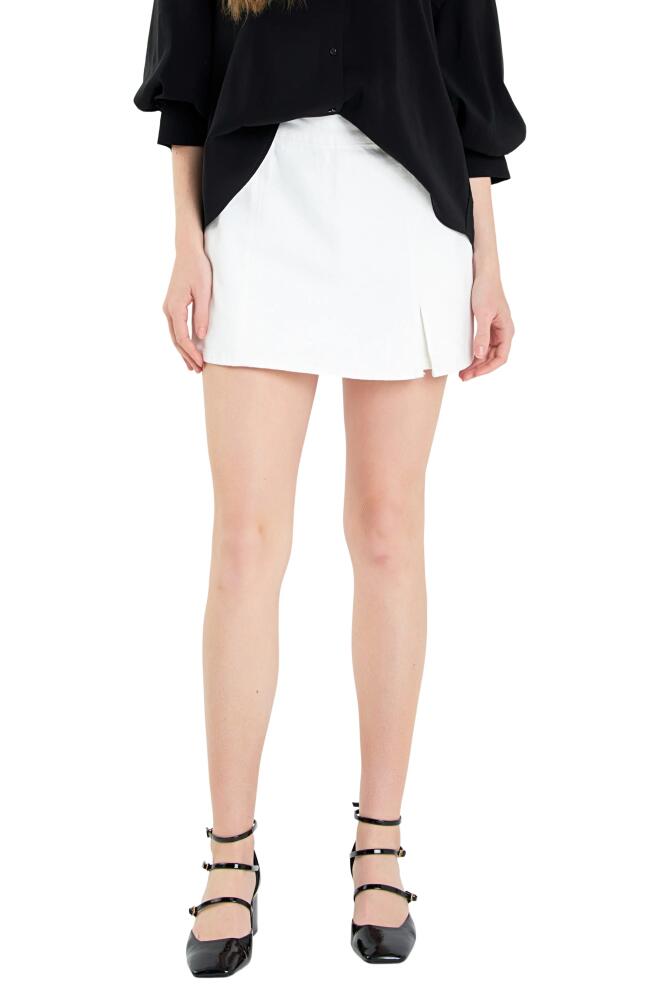 English Factory Denim Mini Skort in White Cover