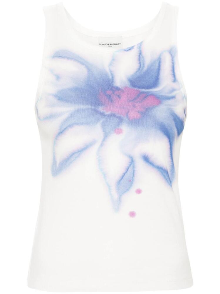 Claudie Pierlot abstract-print cotton tank top - White Cover