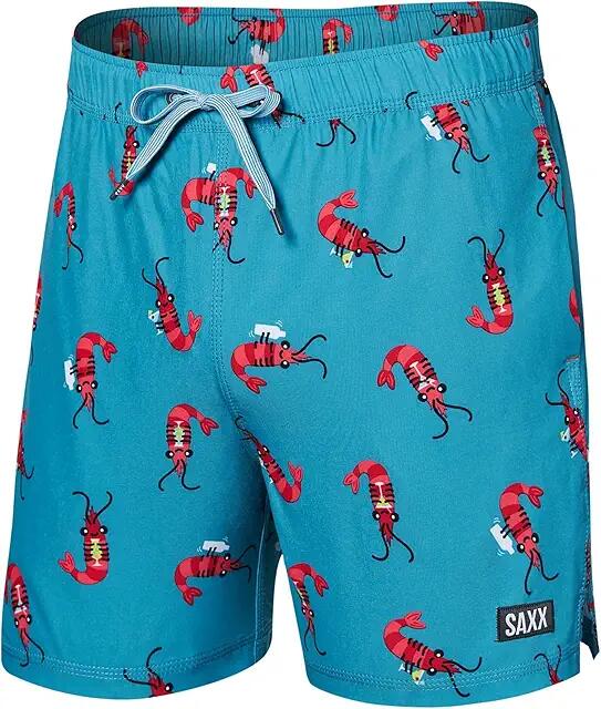 SAXX UNDERWEAR Oh Buoy 2-in-1 5 Volley (Shrimp Cocktail/Blue Moon) Men's Swimwear Cover