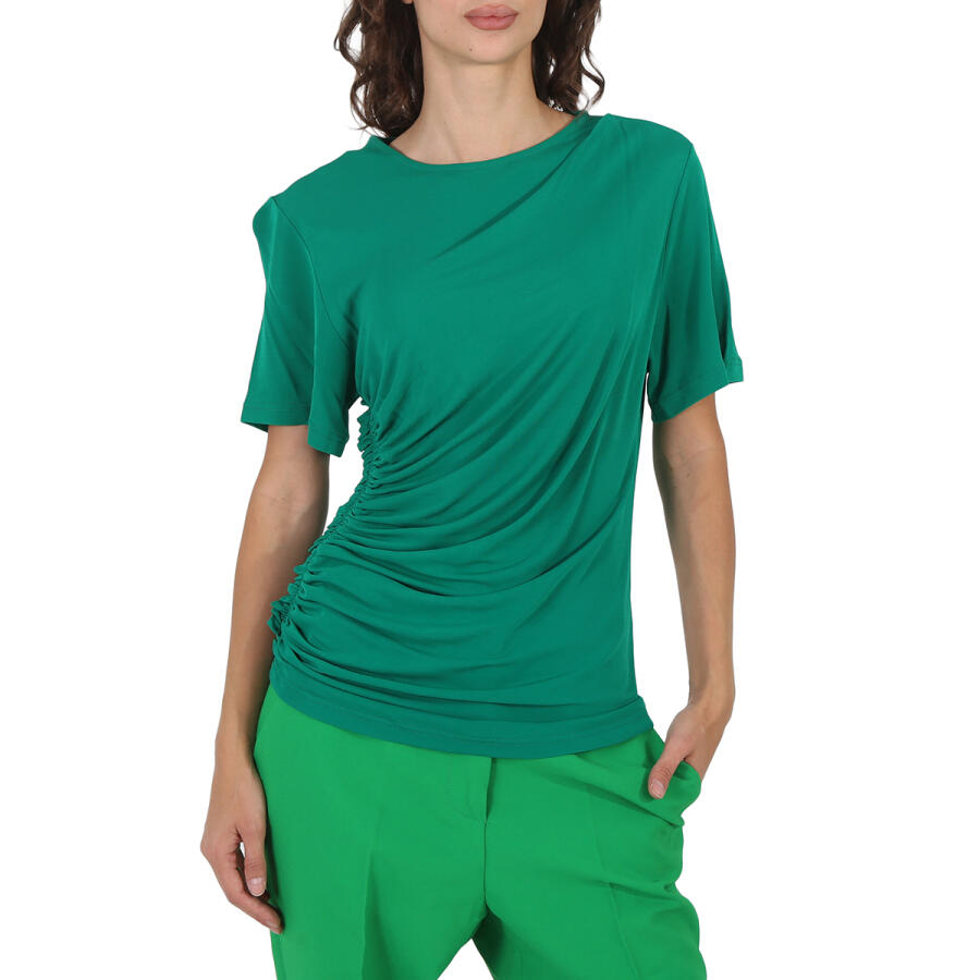 Atlein Green Short-sleeve Gatherside Viscose T-shirt Cover