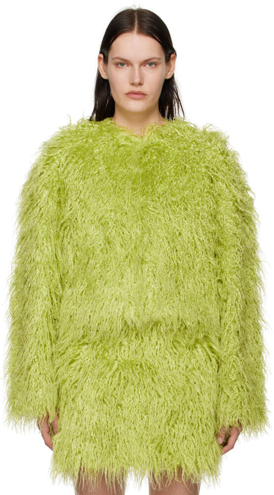 Stine Goya Green Genesis Faux-Fur Jacket Cover