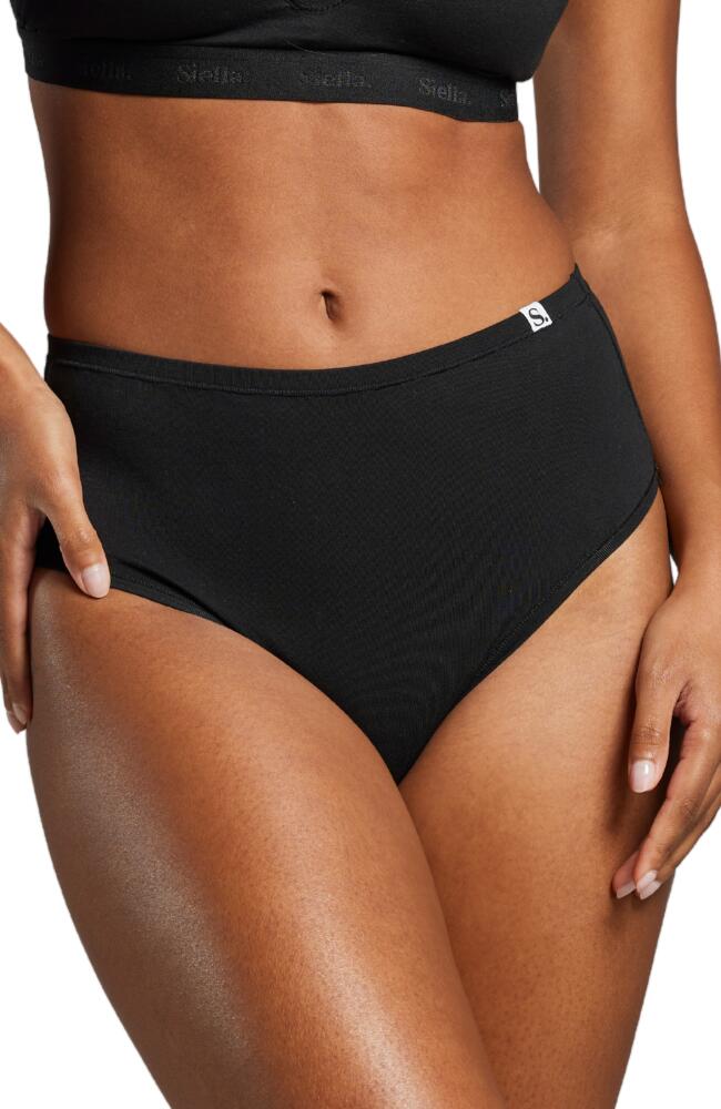 Siella Organic Cotton High Waist Brief in Black Cover