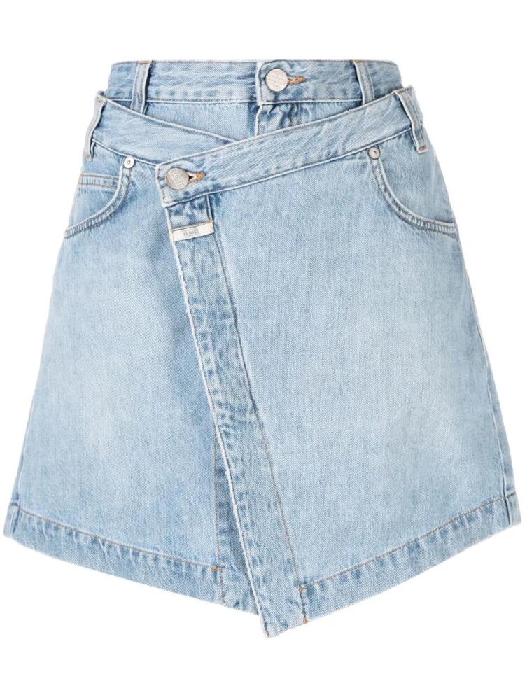 Closed wrap-design denim miniskirt - Blue Cover