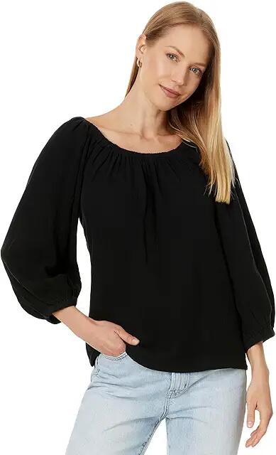 Tommy Bahama Coral Isle 3/4 Sleeve Ots Top (Black) Women's Clothing Cover