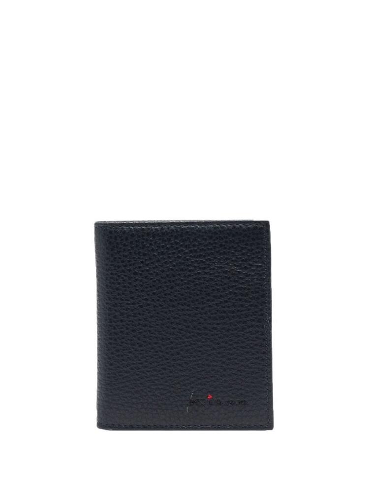 Kiton grained leather wallet - Blue Cover