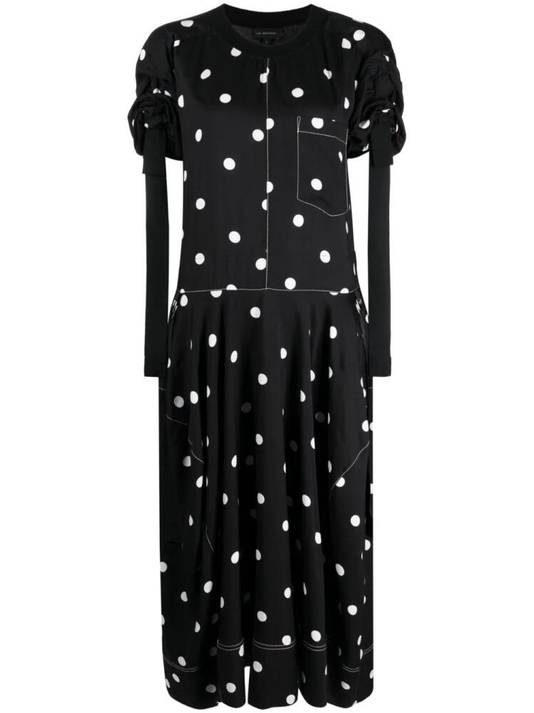 Lee Mathews polka dot-print midi dress - Black Cover