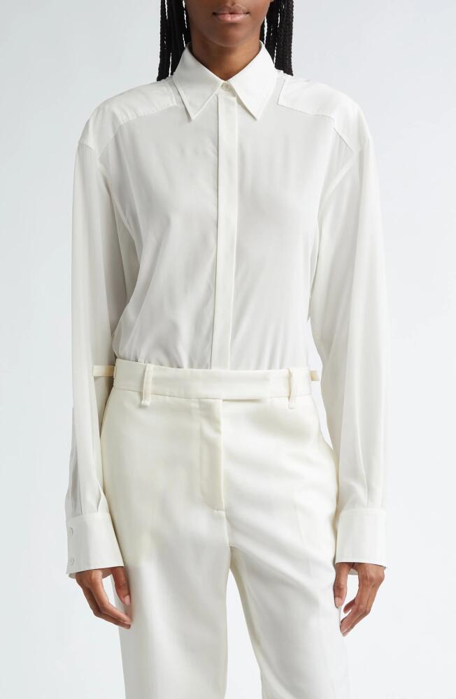 Proenza Schouler Long Sleeve Button-Up Shirt in Bone Cover