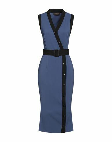 Trussardi Woman Midi dress Blue Viscose, Polyester, Elastane Cover