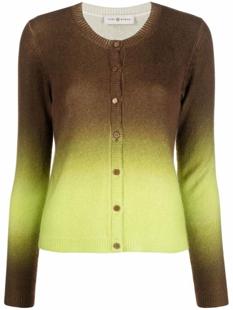 Tory Burch gradient-effect cashmere cardigan - Brown Cover