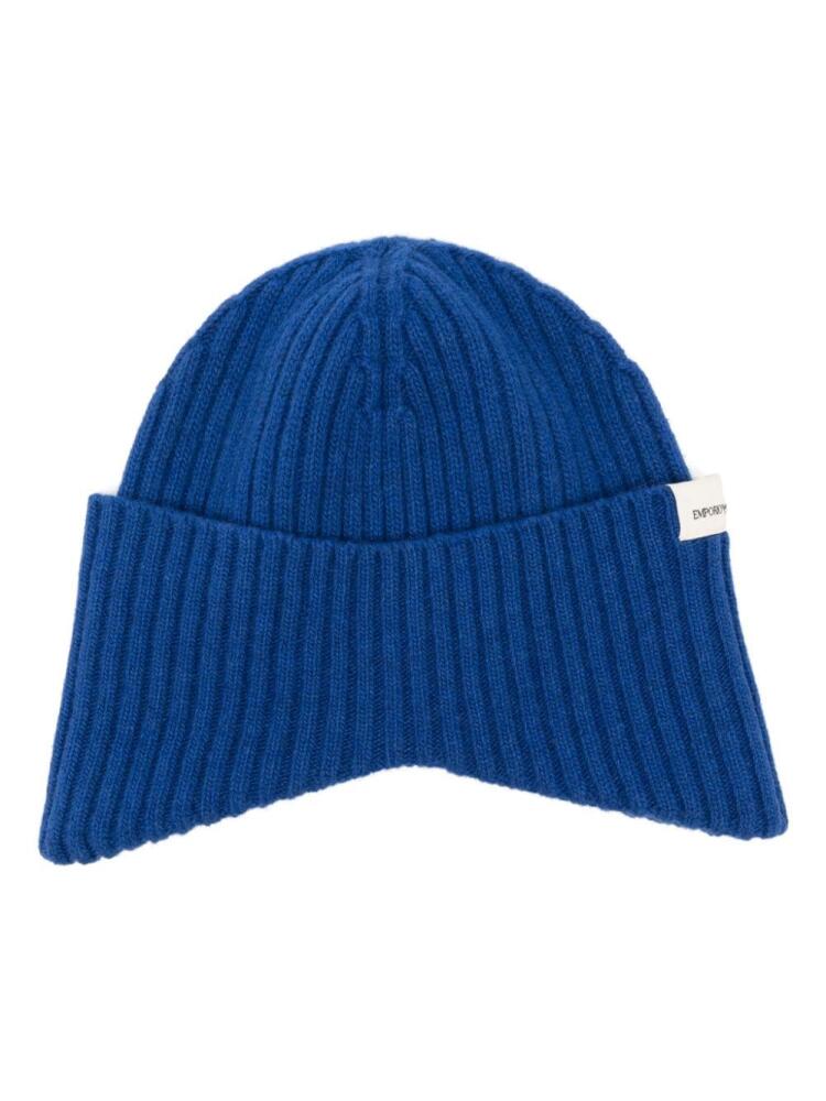 Emporio Armani ribbed beanie - Blue Cover