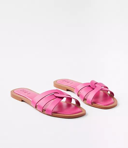 Loft Strappy Leather Slide Sandals Cover