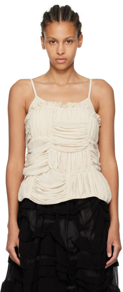 Comme des Garçons Comme des Garçons Beige Ruched Tank Top Cover