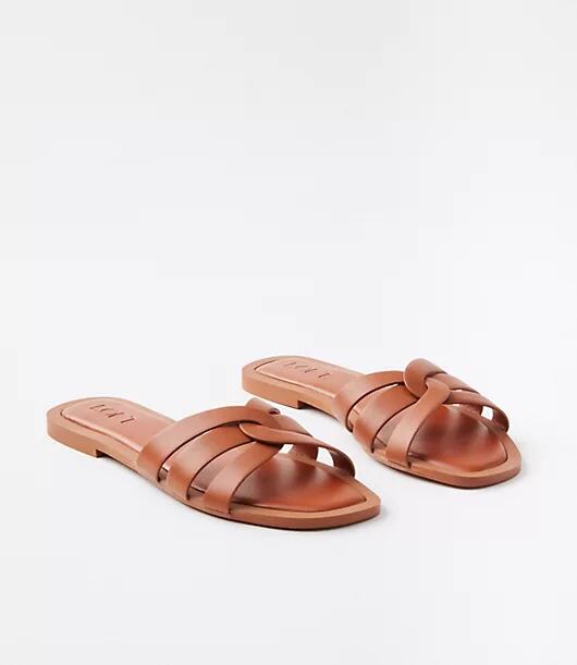 Loft Strappy Leather Slide Sandals Cover