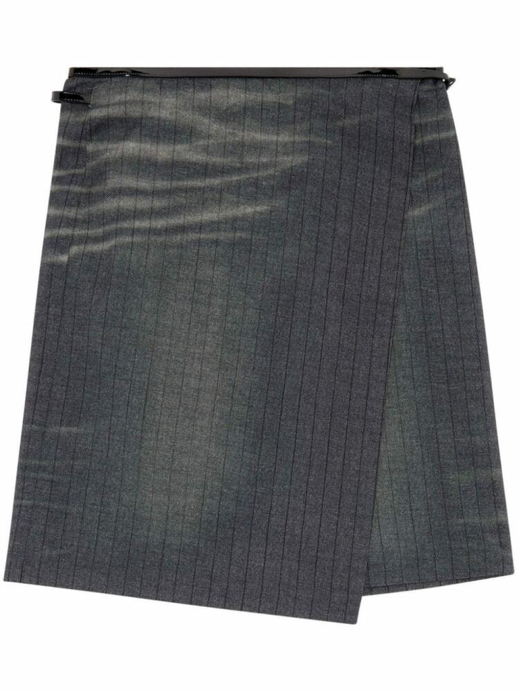 Diesel O-Kessy pinstripe-pattern wrap skirt - Black Cover