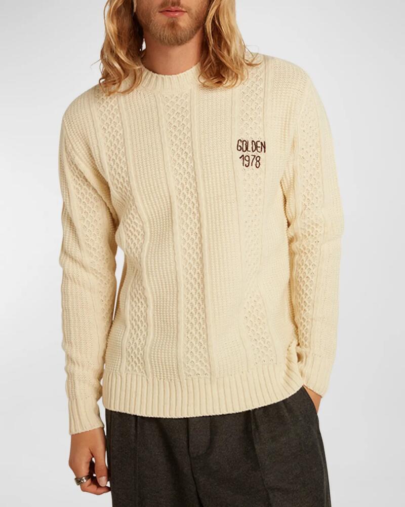 Golden Goose Men's Journey Mixed-Knit Wool Sweater Cover