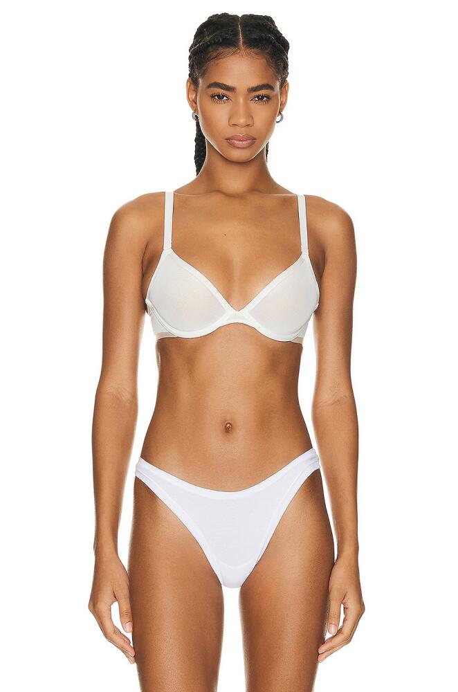 CUUP Mesh Plunge Bra in White Cover