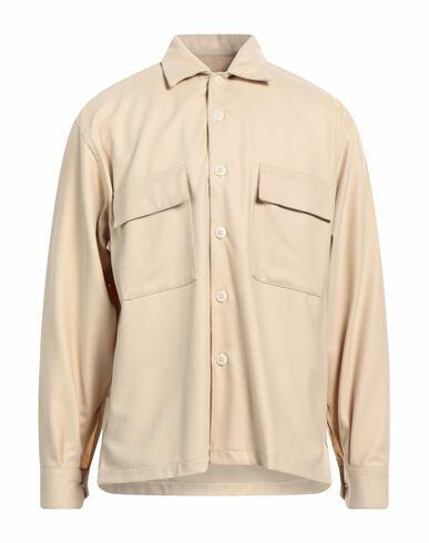 Costumein Man Shirt Beige Virgin Wool Cover