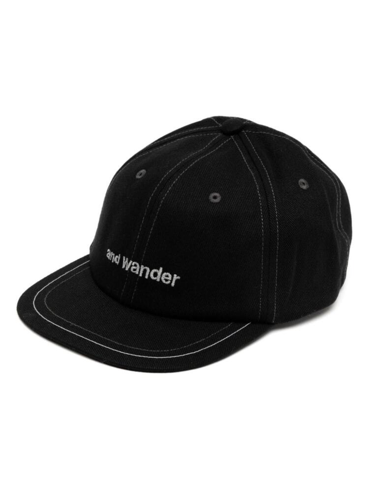 and Wander logo-embroidered cotton cap - Black Cover