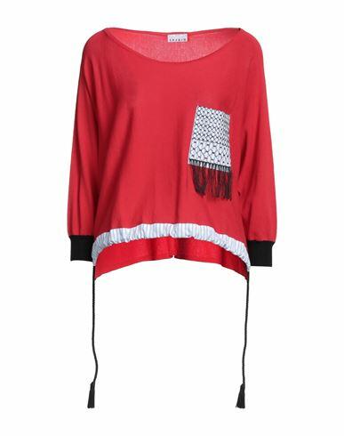 Sfizio Woman Sweater Red Viscose, Polyester, Cotton Cover