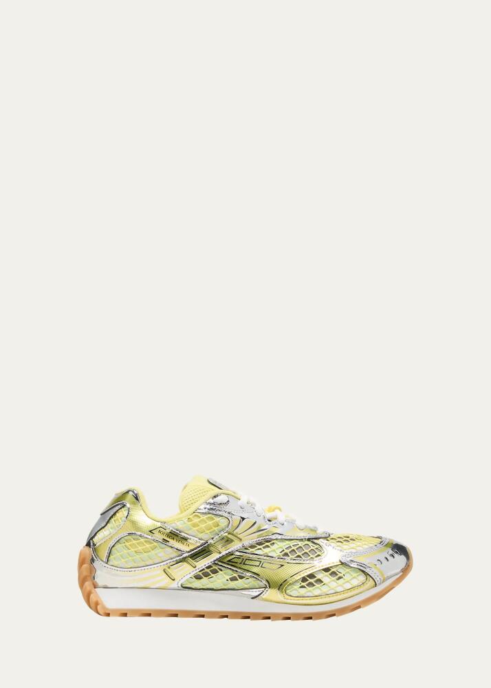 Bottega Veneta Orbit Metallic Net Runner Sneakers Cover