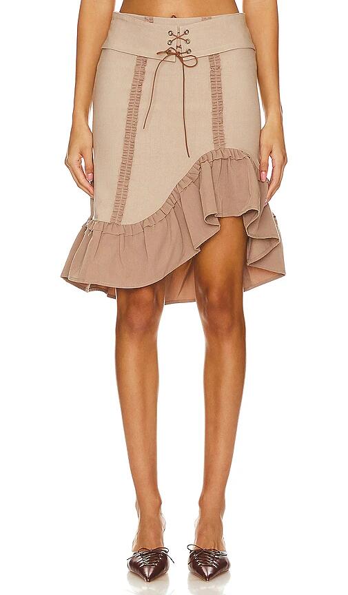 Zemeta Attic Doll Midi Skirt in Taupe Cover