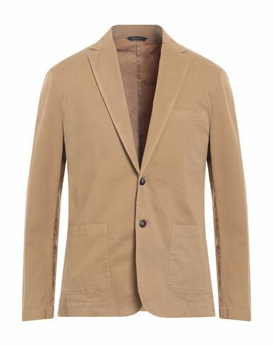 Cruna Man Blazer Camel Cotton Cover