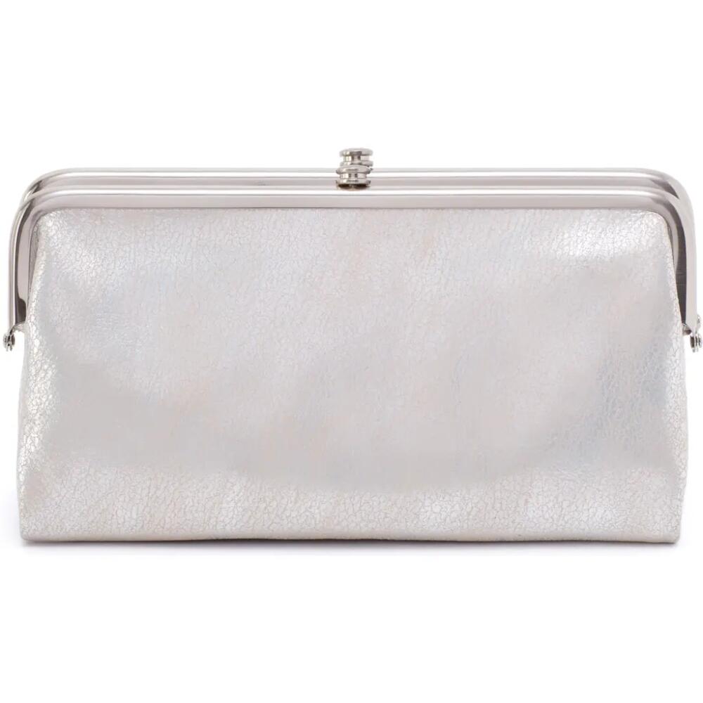 HOBO Lauren Double Frame Leather Wallet in Silver Cover