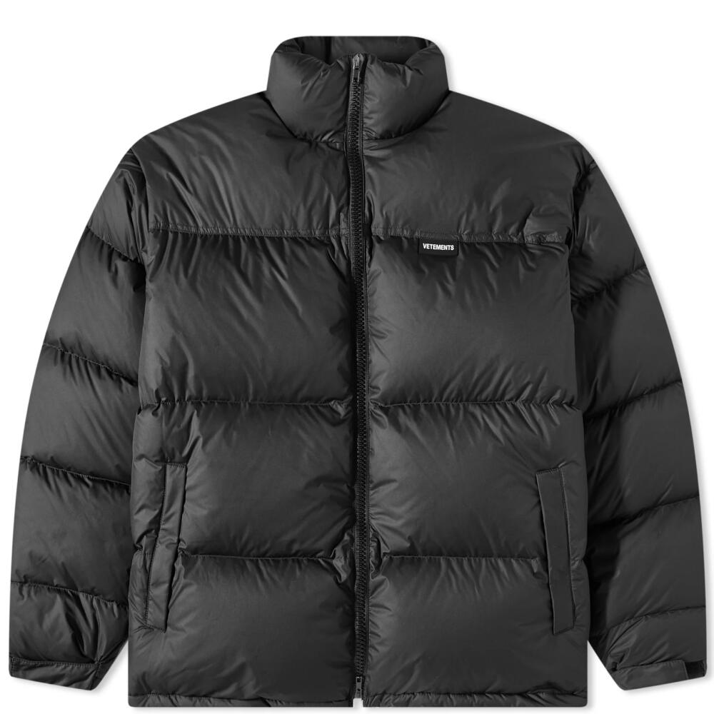 Vetements Men's Logo Puffer Jacket in Black Cover