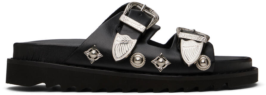 Toga Pulla Black Double Buckle Charms Sandals Cover