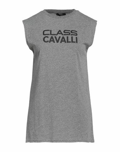 Cavalli Class Woman T-shirt Grey Cotton, Polyester Cover