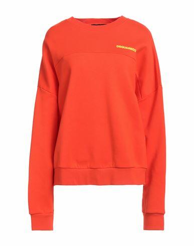 Dsquared2 Woman Sweatshirt Orange Cotton Cover