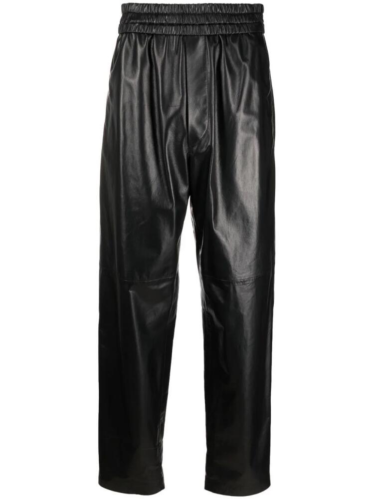 ISABEL MARANT high-waist leather trousers - Black Cover