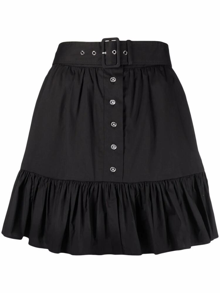 Michael Michael Kors belted organic cotton mini skirt - Black Cover