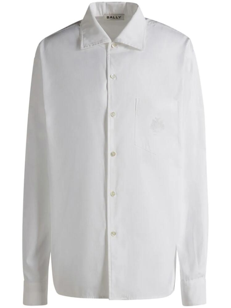 Bally embroidered logo cotton button-up shirt - White Cover