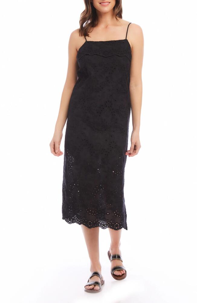 Karen Kane Eyelet Embroidered Cotton Midi Sundress in Black Cover